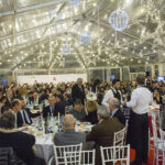 Festa di Natale 2015 Magazzino Allied International: sala ricevimenti addobbata con luci e tavoli imbanditi,IMG_1674