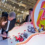 Festa Aziendale Allied International: taglio torta celebrativa, evento natalizio 2016.