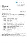 Documento Casale: elenco di codici e descrizioni. Informazioni aziendali dettagliate.
